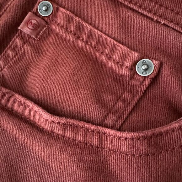 AG Everett Slim Straight Jeans - Wine Burgundy Red - Cotton Stretch - 34x28 - Picture 4 of 13